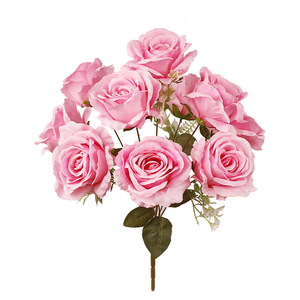 10 Tallos de Rosa Artificial de Tallo Único, Rosa de la Felicidad, Ramo de Decoración para Boda, Flores de Seda Plástica de Alta Simulación - Product Image 5