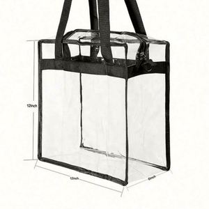 Pochette de maquillage transparente élégante pour femmes, logo personnalisé, trousse de toilette en PVC transparent avec fermeture éclair - Product Image 4