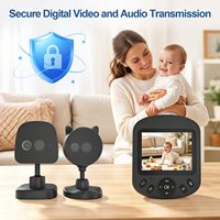 Caméra de surveillance pour bébé 1080p HD 12MP, vision nocturne, conversation bidirectionnelle, berceuses apaisantes, écran couleur 2,8 pouces, surveillance grand angle 120°