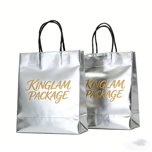 Borse Ecologiche Riutilizzabili <span class=keywords><strong>in</strong></span> <span class=keywords><strong>Carta</strong></span> Kraft con Lamina d'Oro, Shopper Personalizzabili con Logo, Opzioni Personalizzate all'Ingrosso, Borse Nere e Dorate - Product Image 2