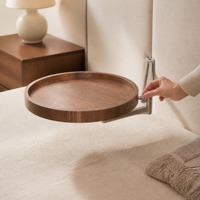 Klappbarer Schwebender Nachttisch Platzsparender Nachttisch mit Rundem Tablett für Schlafzimmer Sofa und Kleine Wohnungen