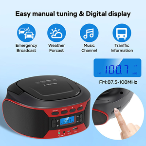 Reproductor de CD portátil personalizado de fábrica con radio FM, entrada USB MP3 AUX, pantalla LCD, altavoz dual para el hogar, el coche, viajes, amantes de la música - Product Image 6