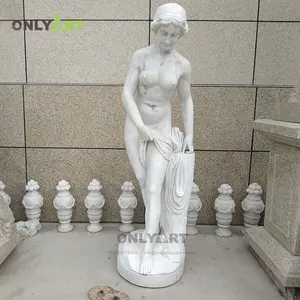 실물 크기 야외 정원 장식 대리석 섹시한 여자 조각 여성 레이디 동상