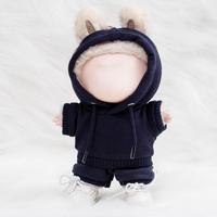 Sweat-shirt à capuche personnalisable avec logo et motifs, 17 cm, pour vêtements de poupée, avec trous, polyvalent pour Labubu