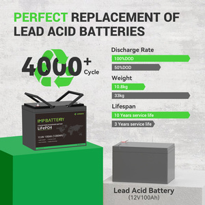 Batterie au lithium rechargeable IMPROVE 12V 100Ah 12,8V pour applications solaires et marines - Product Image 4