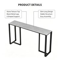 Nouvelle table console de style moderne en métal noir de luxe, design élégant pour la maison et l'hôtel, prix de gros