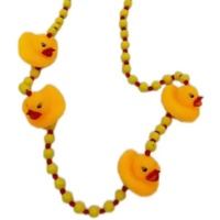 Mardi Gras Kleine Perlen Halsketten Gelbe Gummi Pulver Ente Halskette Karneval Zubehör Parade Throws