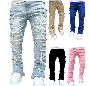 وصل حديثًا الرجال شرابة نحيفة الجينز الرجال الجينز أزياء تناسب ضئيلة مصمم التصحيح تمتد الجينز مكدسة - Product Image 6