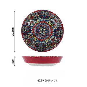 <span class=keywords><strong>Grandi</strong></span> Ciotole in Ceramica Colorate per Insalata e Pasta, Stile Messicano Bohémien, Ciotole Decorative per Servire - Product Image 6