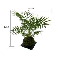 Nouvelle Arrivée Plante Artificielle Areca Palm Kokedama 37cm, Boule de Mousse Artificielle Bonsaï, Décoration Écologique pour Intérieur, Mariage, Maison, Bureau, Table