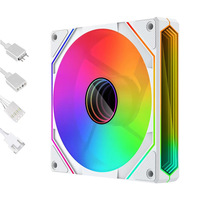 Ventilateur PC QiuzAim 5V 3 Broches ARGB 120mm Prisme pour Boîtier, 1600RPM Contrôle PWM, 48CFM Haute Pression Statique, Ventilateur RGB pour Refroidissement Ordinateur