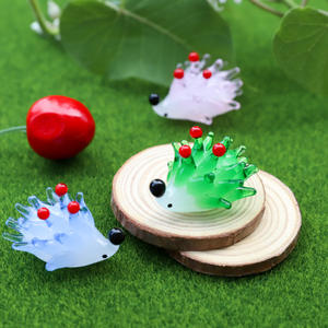 Ornements créatifs en verre en forme d'oursin animalier de dessin animé, décorations pour la maison, le bureau et la chambre, cadeau, jolies petites créations artisanales en fil de verre incrusté - Product Image 2