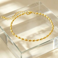 Bracelet à perles en acier inoxydable électroplaqué pour femme, best-seller transfrontalier, minimaliste, de niche, exquis, pour usage quotidien