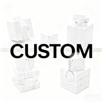 Logo personnalisé Unique Cube en plastique promotionnel imprimé UV Cube magique magnétique avec motif Mahjong doré