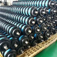 Roller Spiral UHMWPE Anti-korosi Tahan Api Tahan Panas 89mm Plastik Idler untuk Konveyor Pelabuhan