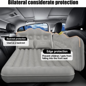 Matelas pneumatique moderne pour voiture avec pompe à air intégrée, pour SUV et camion, idéal pour le camping, coussin de couchage de voyage épaissi pour siège arrière extérieur - Product Image 2