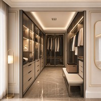 Armoire d'angle, système de rangement pour chambre à coucher, meuble de chambre moderne en bois, dressing sur mesure pour vêtements