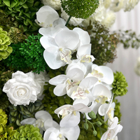 PROMISE nouveau conçu fleur pilier arc blanc et vert fleur prix de gros fleur artificielle arc pour mariage toile de fond décor