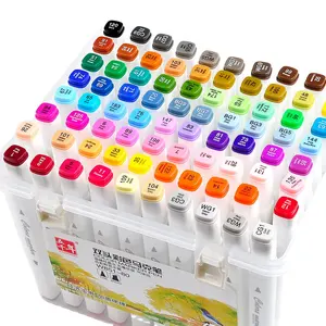 Custom Color Art Marker Pen Round Head Marker Set Non-erasable 12 24 36 48 60 80 Color Art Marker Pen
