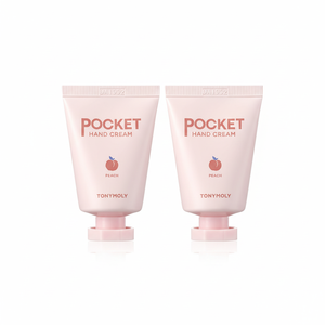 Tony Moly crema tascabile per le mani sapore di pesca 2ea confezione da 30ml sbiancante nutriente acido ialuronico fragola alle erbe - Product Image 1