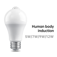 Bombilla inteligente de luz LED con sensor de movimiento humano para pasillo delantero, 5W, 7W, 9W, 12W, E27/B22, ahorro de energía