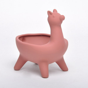 6 pollici di ceramica opaca creativa forma animale Alpaca piccoli <span class=keywords><strong>vasi</strong></span> succulenti all'ingrosso fioriera animale per fiori - Product Image 2