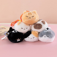 Porte-clés en peluche chat mignon et créatif, motif visage de chat, en coton PP, très populaire