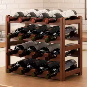 Estante para Botellas de Vino de Madera Personalizable, Estilo Rústico Vintage, para Cocina, Bar, Restaurante, Almacenamiento y Exhibición de Vino - Product Image 1