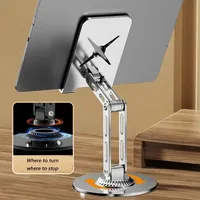 360 °   Support de téléphone portable en métal pour bureau, support de tablette réglable pour iPhone, iPad, Xiaomi, support de téléphone portable pour bureau