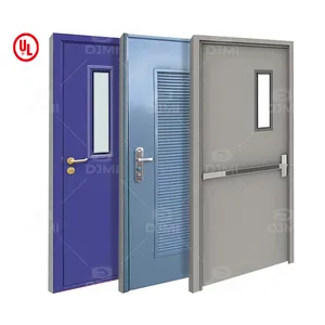 China foshan factory 60 90 180 minutes anti fire metal door design hospital internal fire rated louvered steel security doors