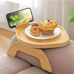 Bandeja de bambú para sofá con soporte, bandeja multifuncional para servir en la sala de estar o la cocina - Product Image 2