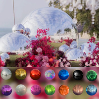 Décorations personnalisées pour fêtes de mariage Grandes boules gonflables en PVC avec miroir métallique brillant Ballon sphère avec boule à miroir gonflable en or