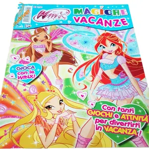 Customized A4 Girls Cartoon Printed Coloring Drawing Book With Stickers