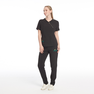 2024 logotipo personalizado tejido impermeable Spandex enfermera Scrubs elástico enfermería conjuntos médicos Hospital <span class=keywords><strong>uniformes</strong></span> para mujeres - Product Image 4