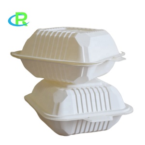 Fiambreras desechables biodegradables de almidón de maíz para restaurante, contenedor de comida de almidón de maíz de concha de plástico para llevar - Product Image 1