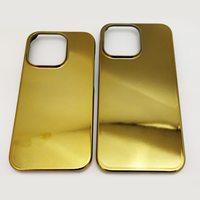 Couleur or de luxe tout PC couverture de téléphone PC avec trou de caméra Rasied étui de protection vierge pour iphone série 14