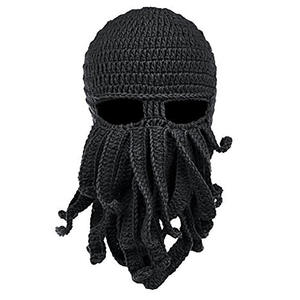 Gorro de barba tejido cálido sombrero de pulpo a prueba de viento divertido para hombres mujeres invierno Halloween Cosplay - Product Image 4