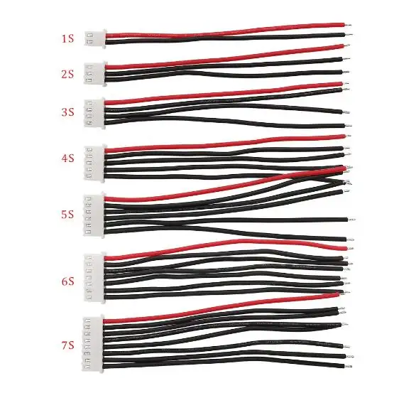 22AWG-Silikon 1S 2S 3S 4S 5S 6S 7S RC Lipo Ausgleichsakt aufladegerät Stecker Drahtverbinder 2,54mm Steigung JST-XH Ausgleichskabel