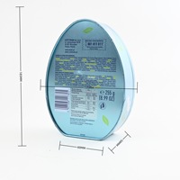 Cadeau de Pâques imprimé personnalisé Haricot de chocolat de qualité alimentaire Menthe Savon de bonbon Boîte ronde en fer blanc suspendue debout