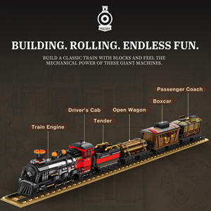 Bloques de Construcción de Modelo de Locomotora de Vapor ZY 66806 para Niños de 5 a 7 Años, Material Ecológico, Ensamblaje DIY, Adorno - Product Image 1