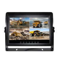 Moniteur de recul étanche pour véhicule, caméra de recul pour camion, écran de voiture 10,1 pouces avec affichage quadruple