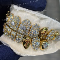 Grillz personnalisés pour lune de miel, sertissage pavé 8 8, en argent S925, or 10k 14k 18k, unisexe, motif croix, style Hip Hop, certifié par une tierce partie, micro