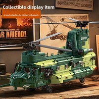 Compatible avec l'hélicoptère de transport, jouet éducatif pour enfants, blocs de construction DIY, modèle d'avion en plastique, cadeau