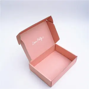कम Moq अच्छी कीमत कागज मिनी Biodegradable रंगीन कॉस्मेटिक कस्टम मुद्रित लोगो के साथ नालीदार छोटे क्राफ्ट गुलाबी मेलर बॉक्स