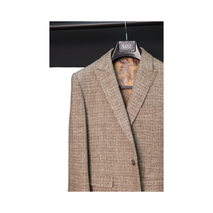 Britannique rétro <span class=keywords><strong>Tweed</strong></span> chevrons laine veste pour hommes marron rembourré décontracté mince costume simple boutonnage fermeture éclair mouche <span class=keywords><strong>Blazer</strong></span> - Product Image 4