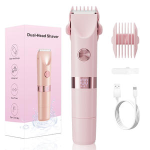 Épilateur électrique double tête transfrontalier 2-en-1 pour <span class=keywords><strong>femme</strong></span>, <span class=keywords><strong>tondeuse</strong></span> <span class=keywords><strong>intime</strong></span> multifonctionnelle avec écran numérique, céramique lavable - Product Image 1