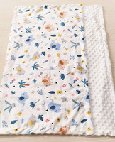 Nouvelle couverture en peluche pour bébé à double couche avec motif de dessin animé, couverture quatre saisons