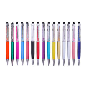 Stylo à bille en cristal personnalisé, stylo à bille en cristal, stylo à bille en métal avec sable liquide, paillettes, encre à base d'huile, stylo à bille métallique coloré - Product Image 1
