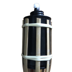 Torcia Decorativa da Tavolo in Bambù per Esterni, Torcia Classica Intrecciata per Patio, Giardino, Matrimoni e Festival - Product Image 4