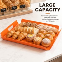 Plateaux de présentation de pâtisserie en plastique ABS multicolores avec poignées pour servir des gâteaux et des pâtisseries dans les boulangeries et les cafés